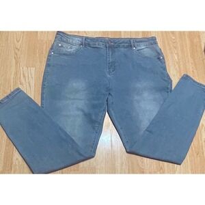 D.ROCK Womens Jeans Plus Size 22 Light Wash Straight Leg Stretch Denim Plus